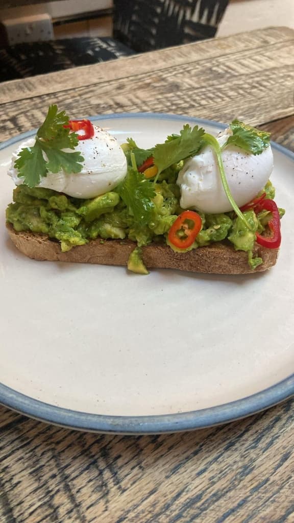 Avocado toast with poached eggs